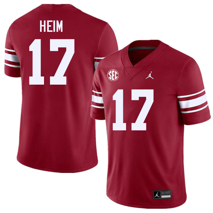 #17 Taylor Heim Oklahoma Sooners 2024 SEC Conference College Football Jerseys-Throwback